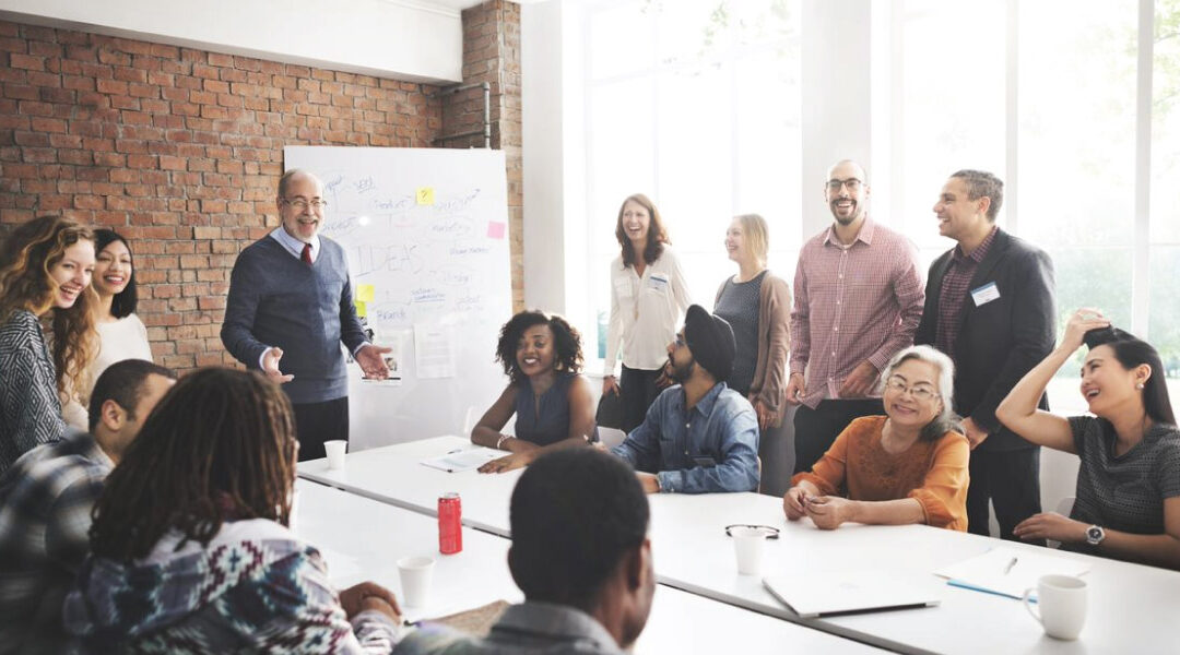 group of employees in meeting